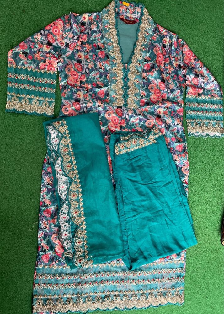 Kurta With Trousers & Dopatta