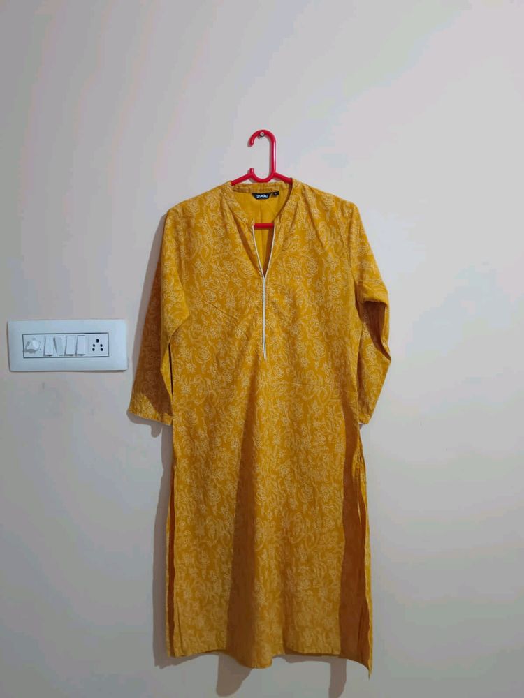 Yellow Color Cotton Kurti