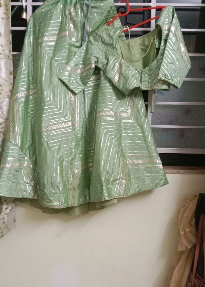 Never Used Pista Green Lehenga Blouse Set