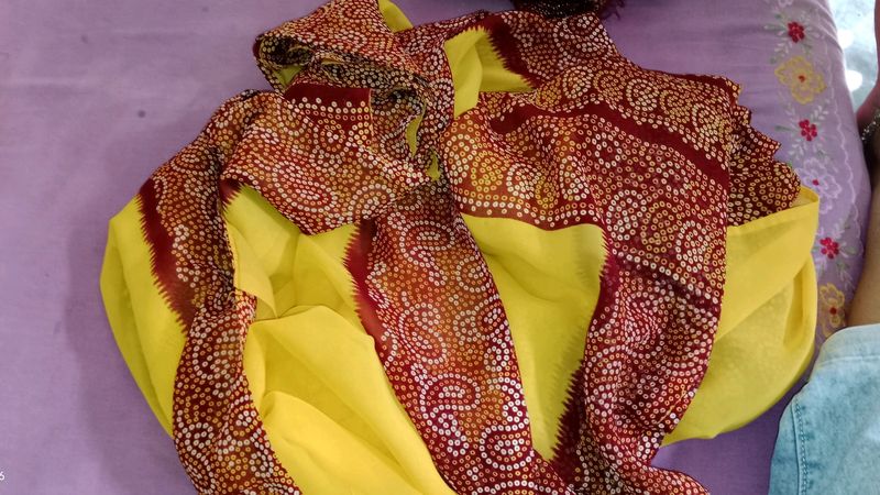 Yellow Colour Saree Georgette