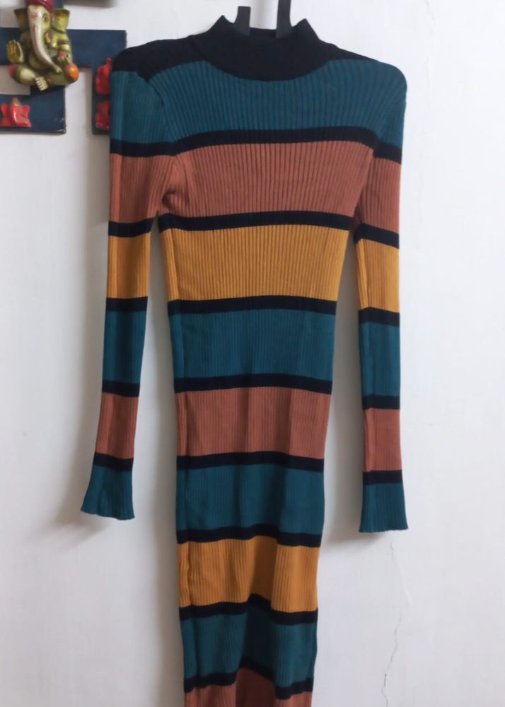 Striped Multicolor Bodycon Dress From Forever21