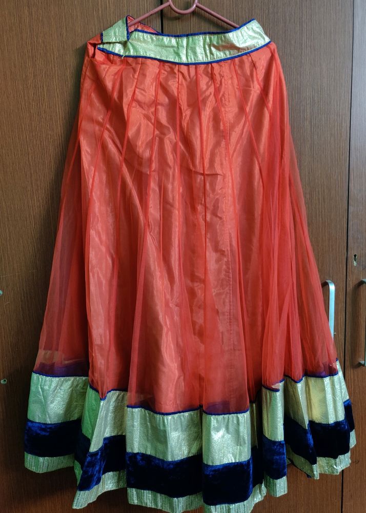 Red And Orange Shine Ghagra