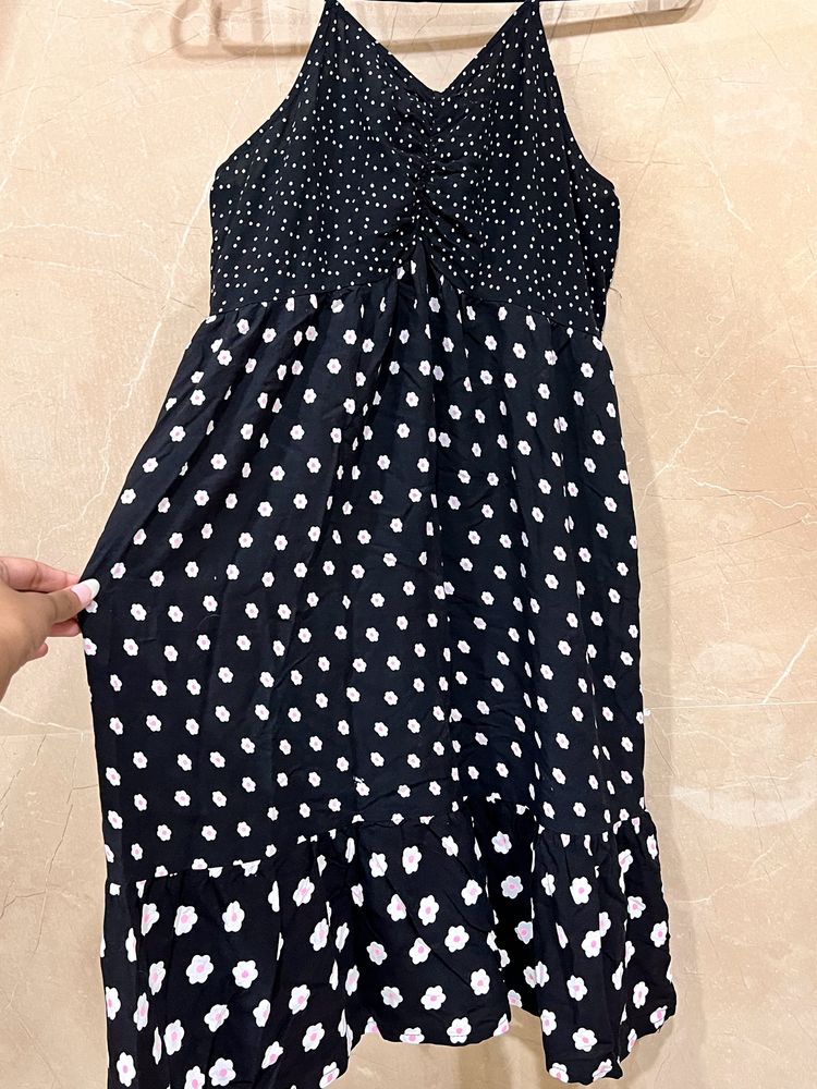 Women Black Floral Dress