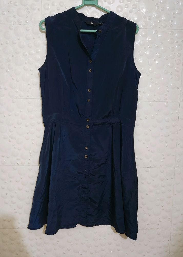 Navy Blue Knee Length Dress