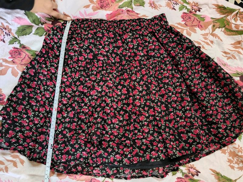 Berrylush Flowers Print Skirt