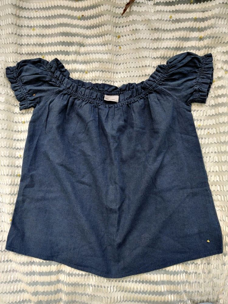 Vera moda Off-shoulder Navy Blue Top