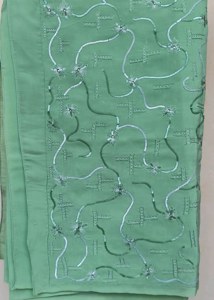 Pista Green Festive Wear Saree With Blouse!