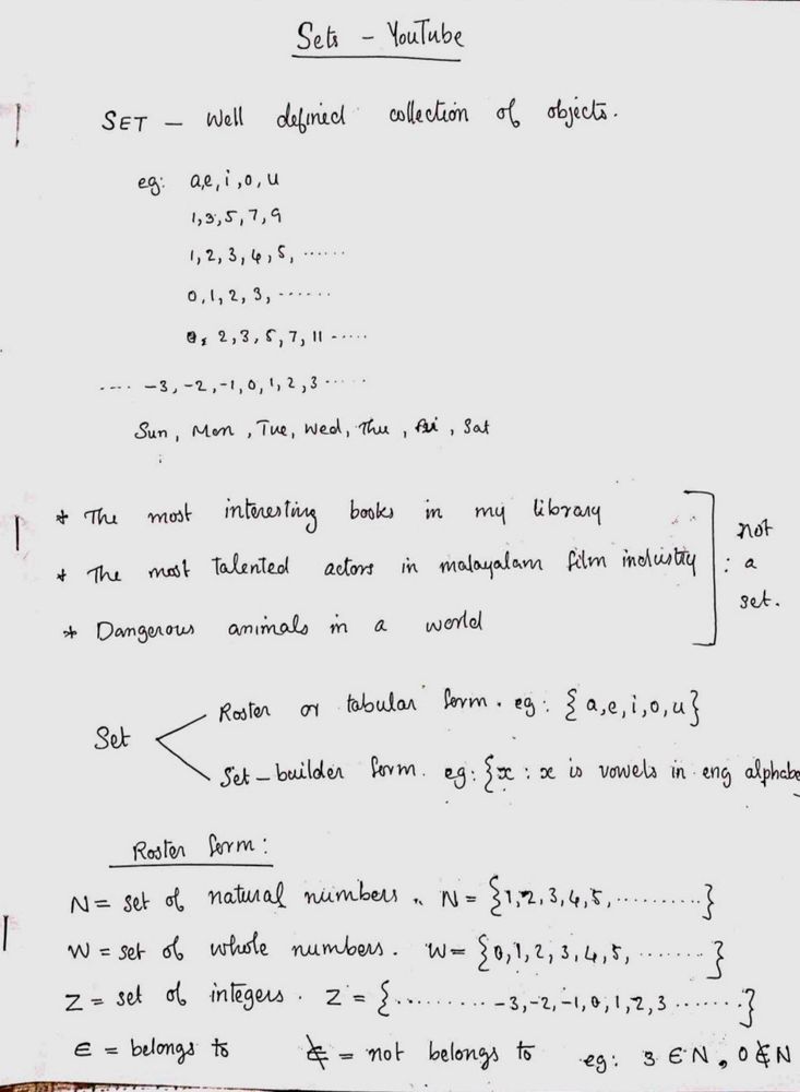 NCERT +1 Plus One Maths Notes (Improvement Special)