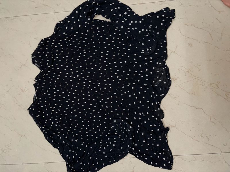 Black Polka Dot  Top