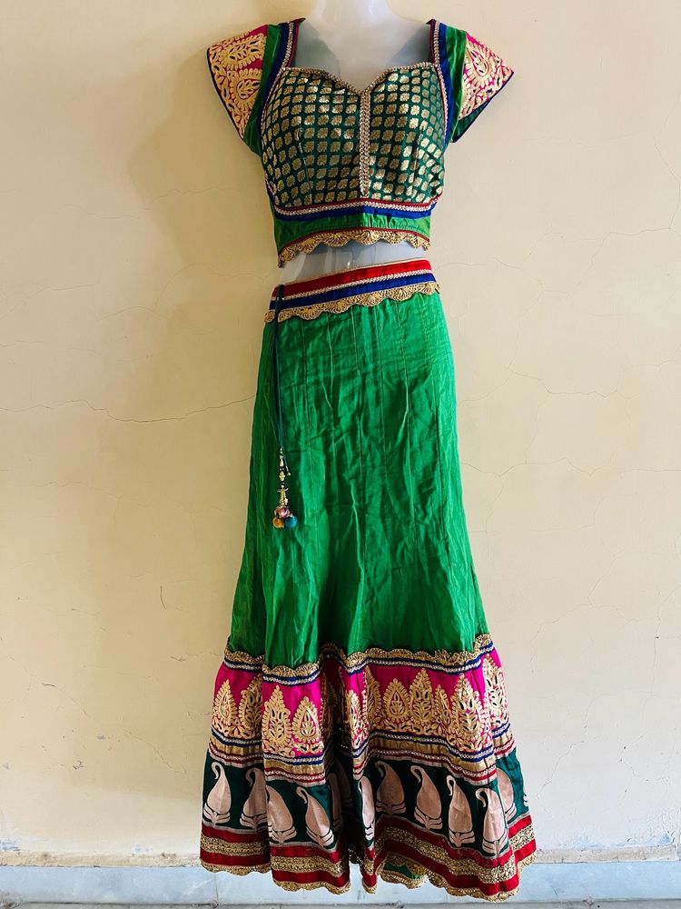 Green Designer Lehenga Choli Set