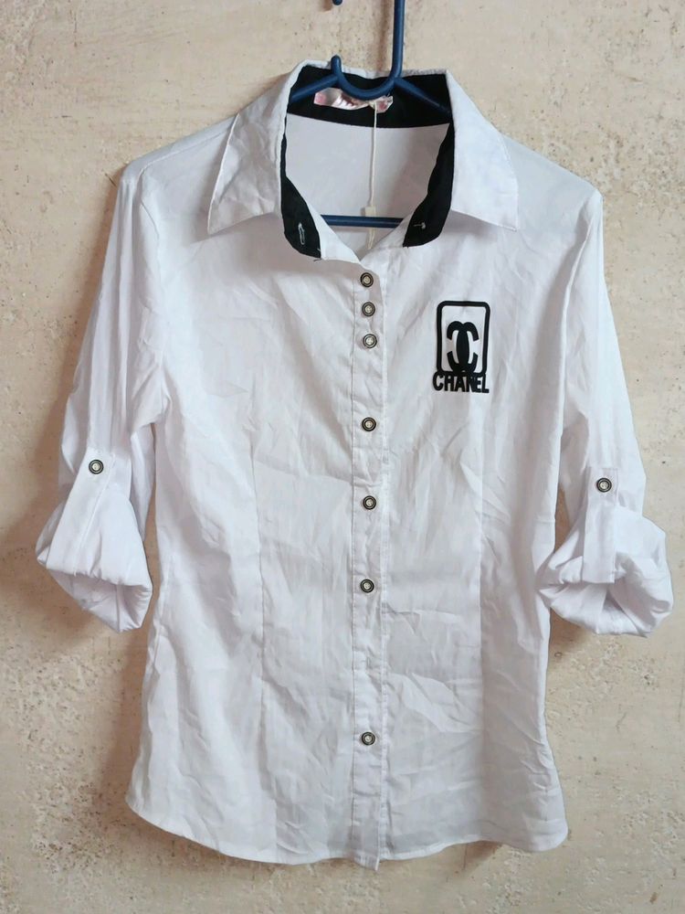 Ladies Summer Fashion Top Shirt White