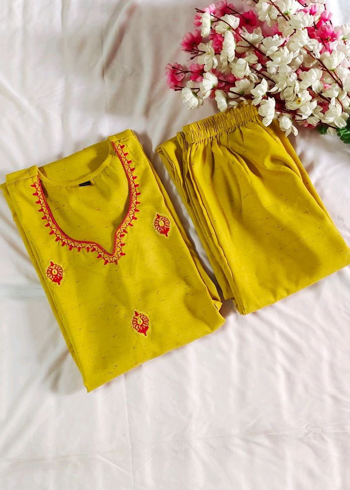 Beautiful Mustard KurtibPalazzo Set