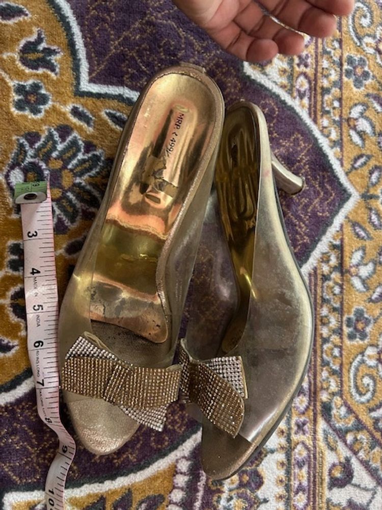 very beautiful golden heels