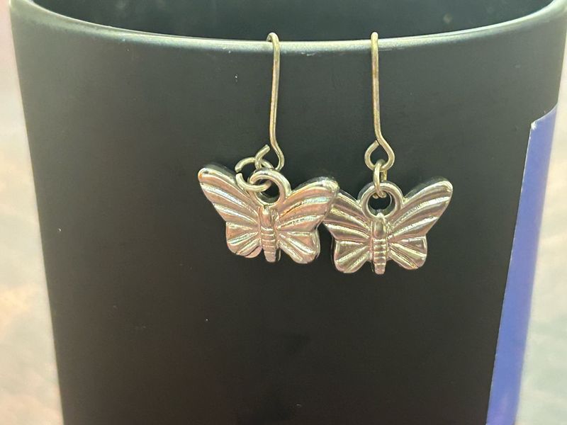 Silver Butterfly Earrings