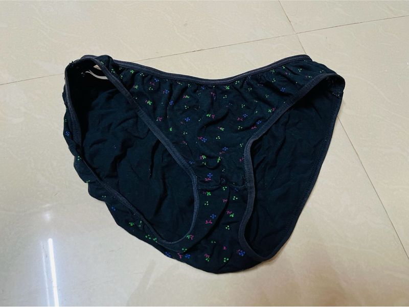 Cotton Printed Black Panty