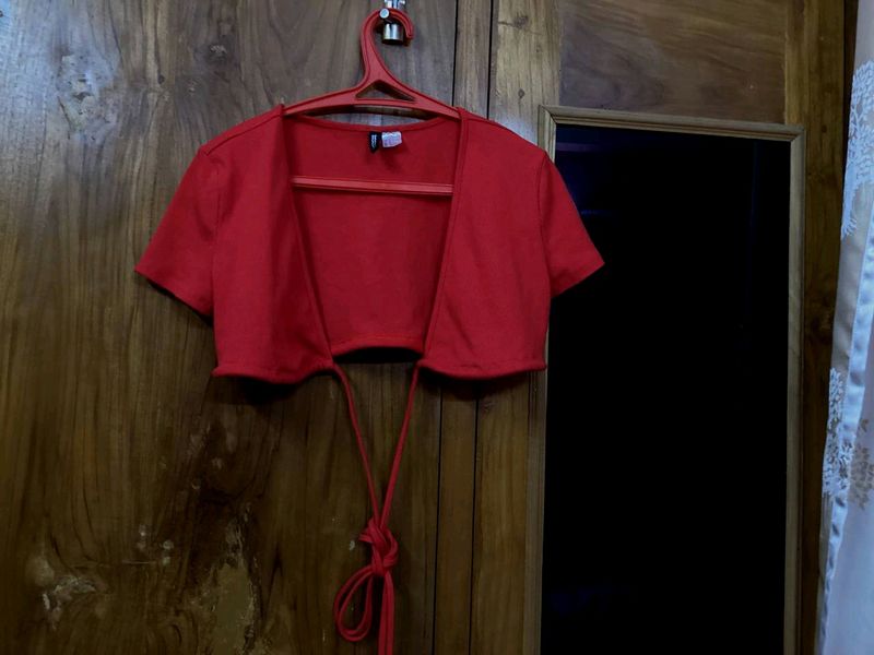 H&M Red CropTop Blouse