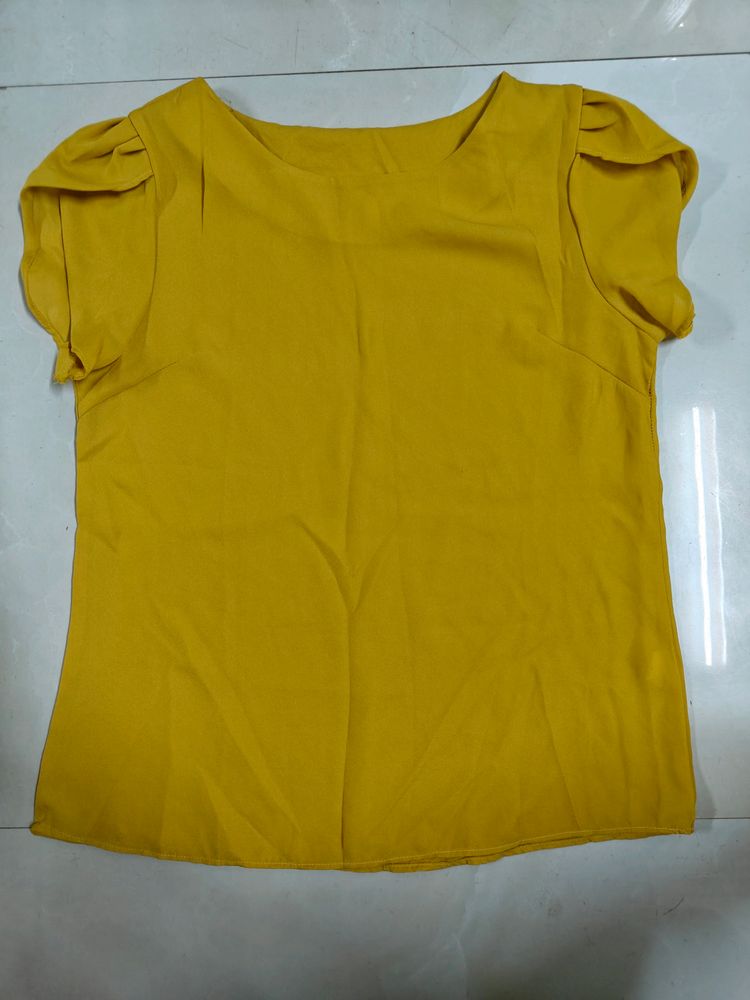 Mustard Yellow Plain Formal Top