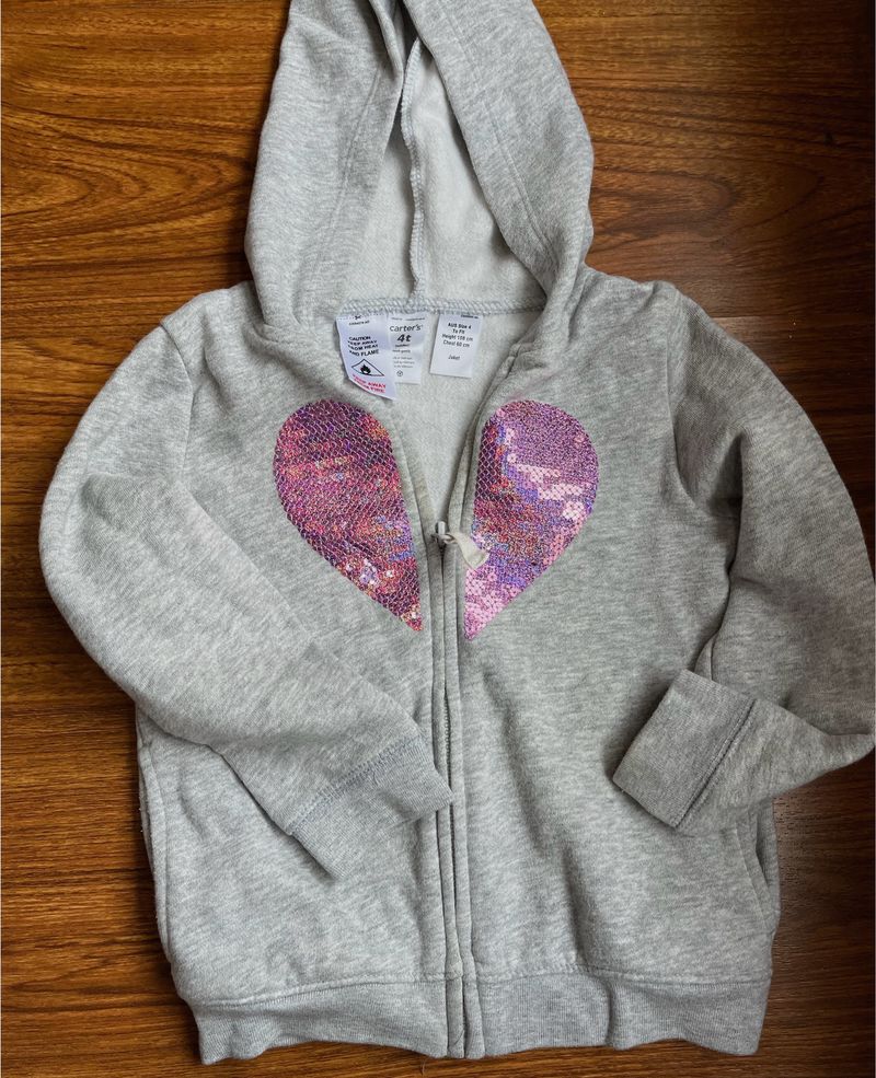 Carter’s Brand New Kids Sequin Fleece Hoodie