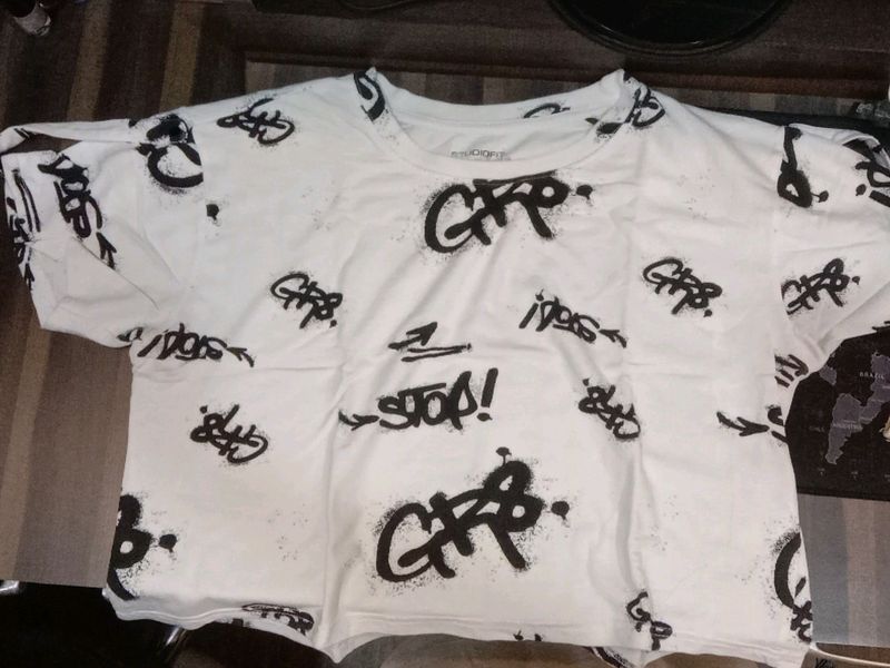 White Top With Black Graffiti