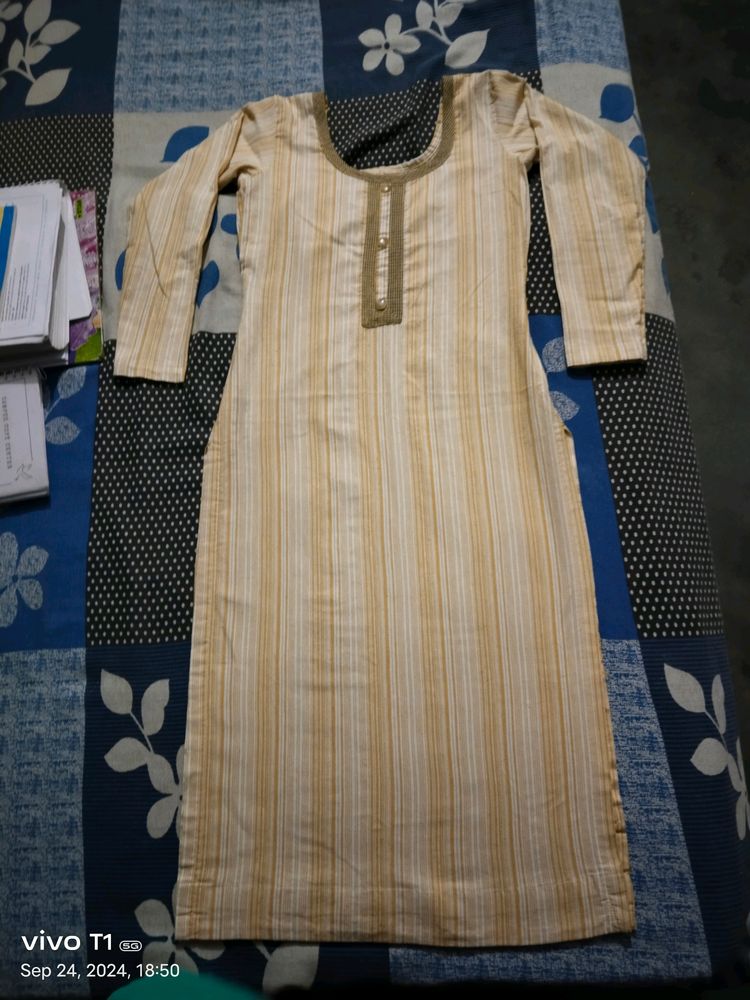 Gold Colour Kurta (With Shoulder Straps Inside )