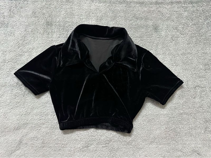 IMPORTED Velvet Collar Top , great condition