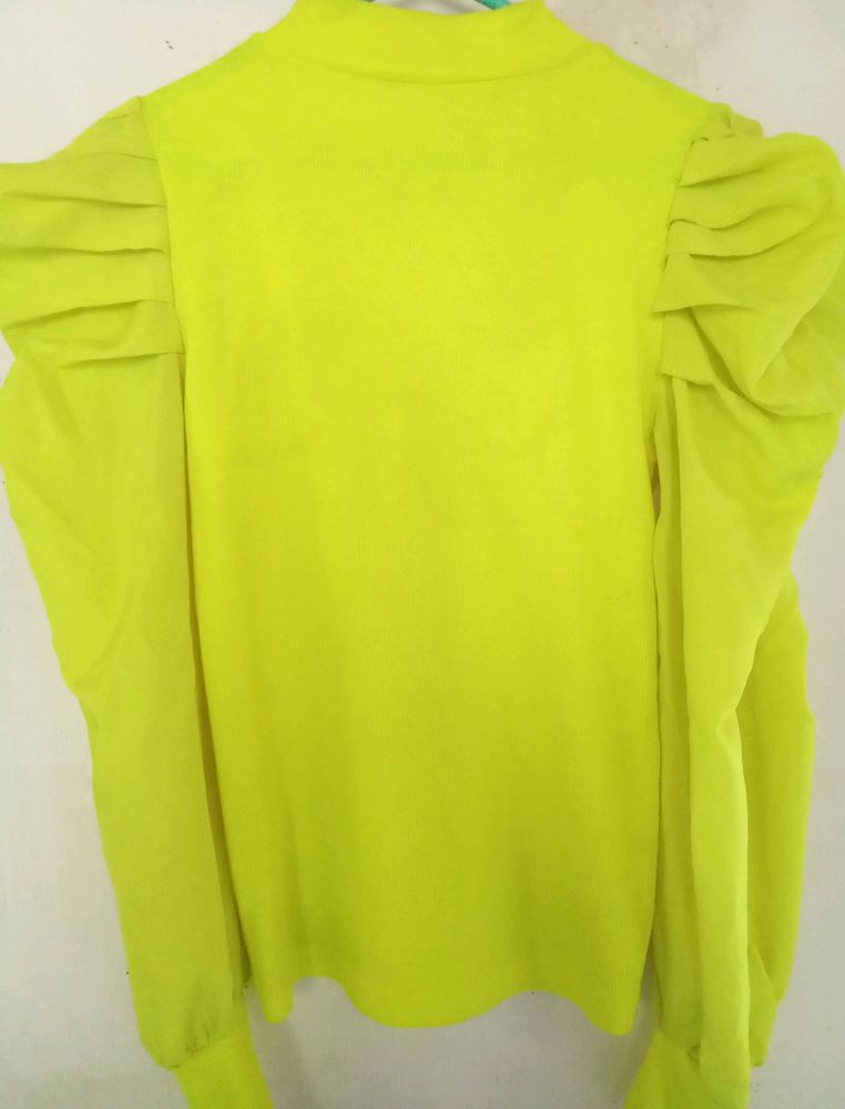 Puff Long Sleeve High Neck Top