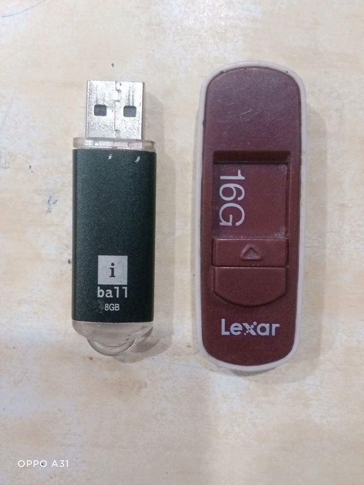 iball 8 and Lexar 16 GB, Free USB Hub Pen Drives