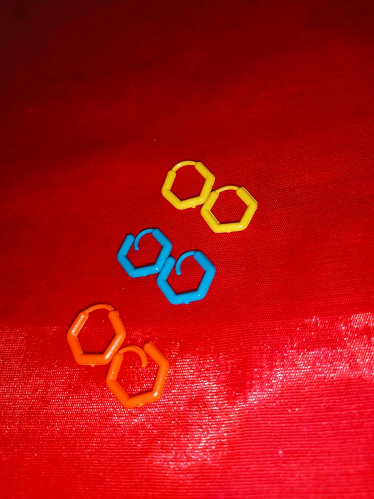 Aesthetic Plastic Earring (Combo Of 3)