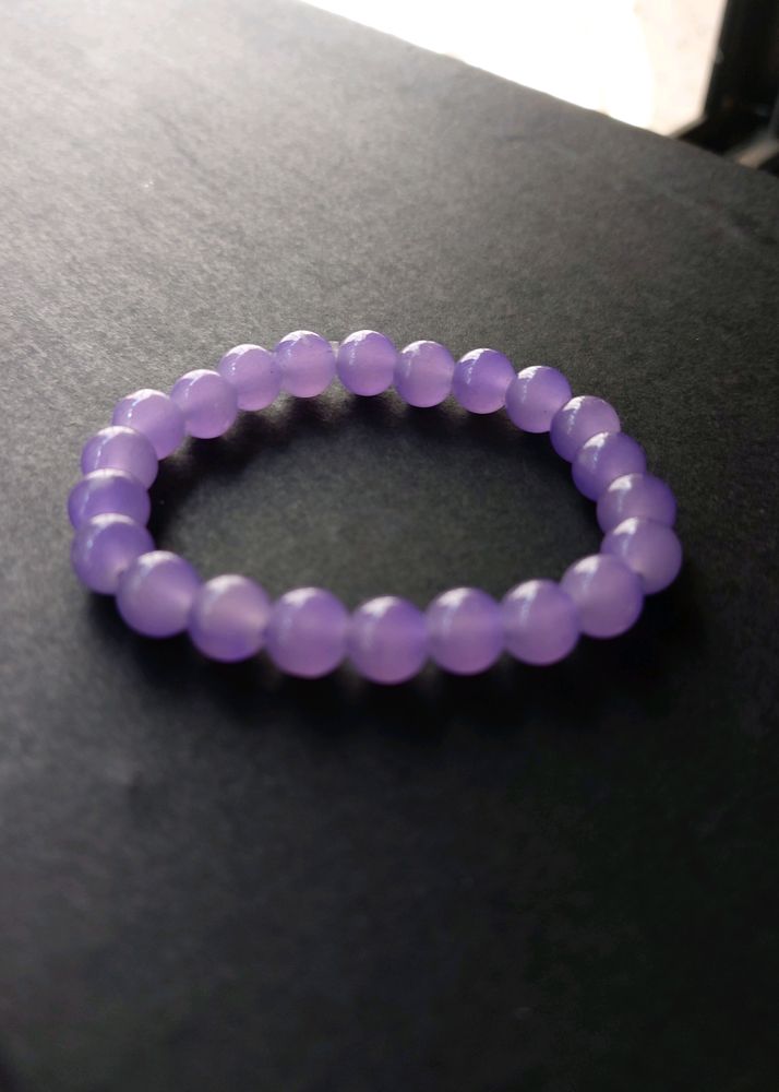 Rose Quarts And Lilac Crystal Bracelets Combo Of 2