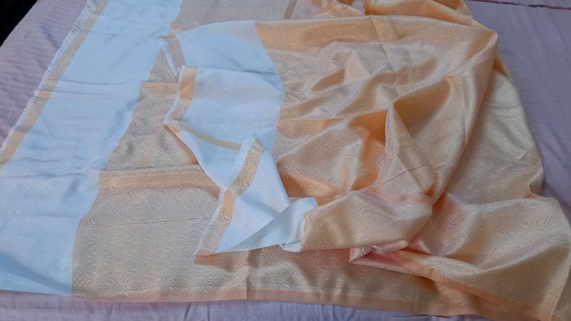 New Orange Nd White Party Wear Shawl