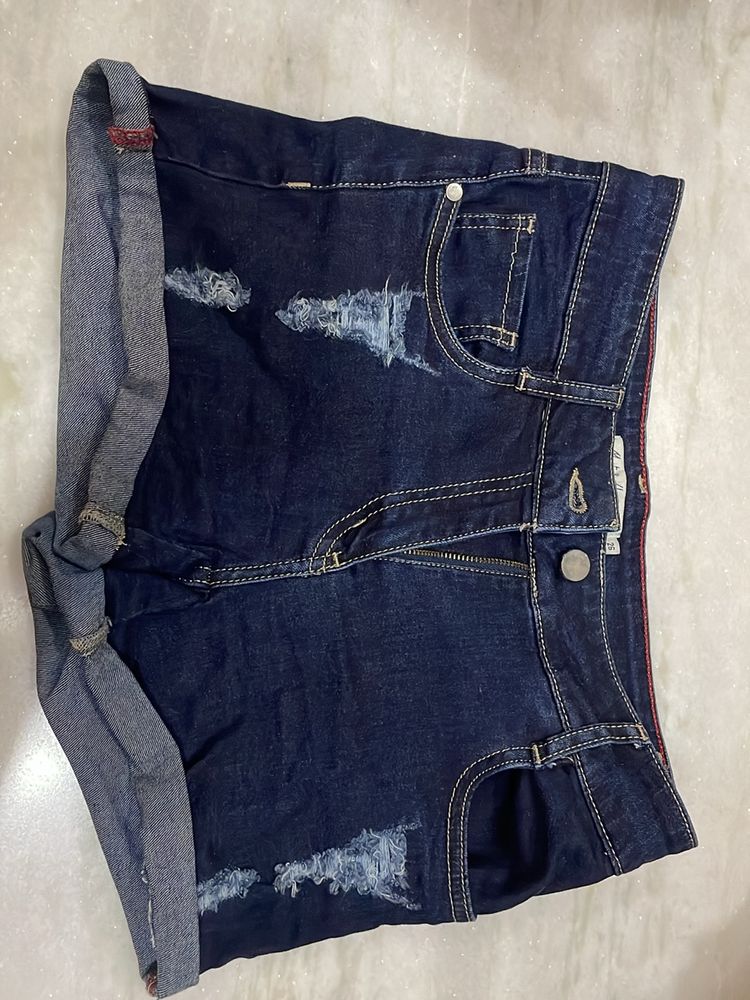 Denim Distressed Shorts