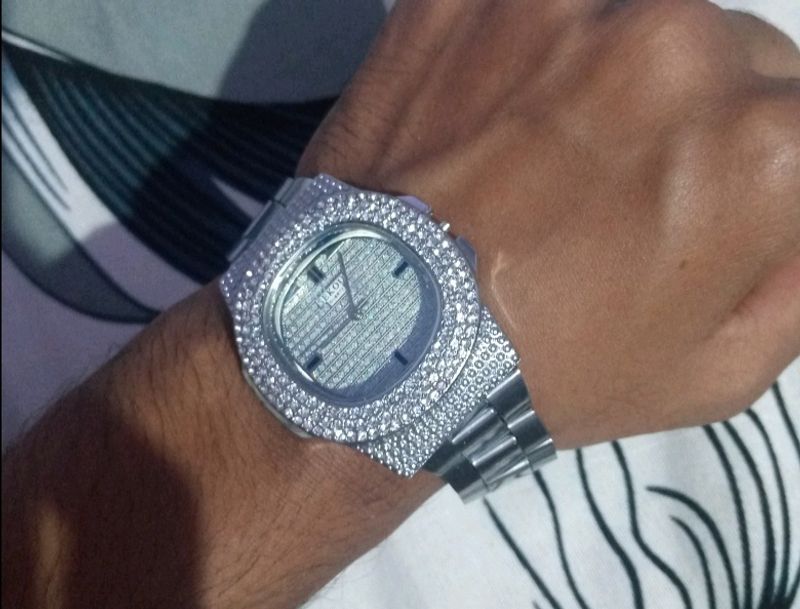 Used Iced Out Diamond💎 Cut Watch Men Fix Rate