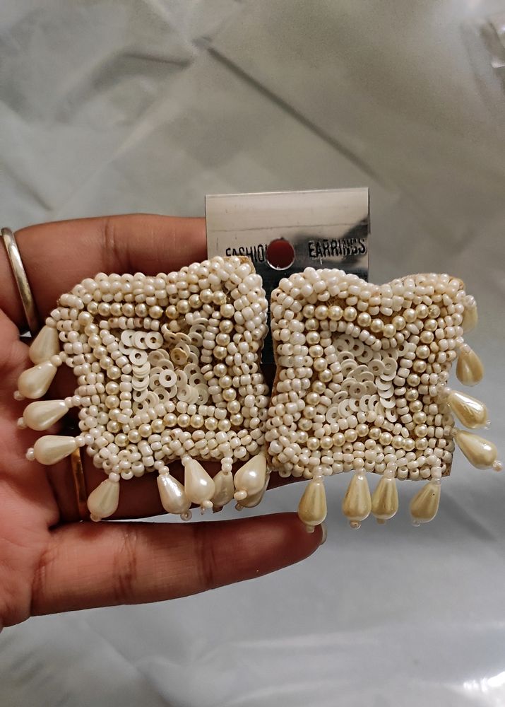 Milk White Beads Studs