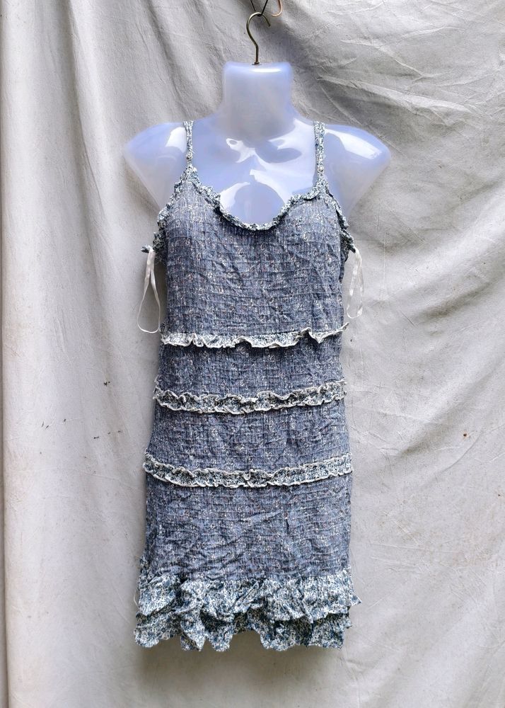 CUTE DENIM COLOUR DRESS