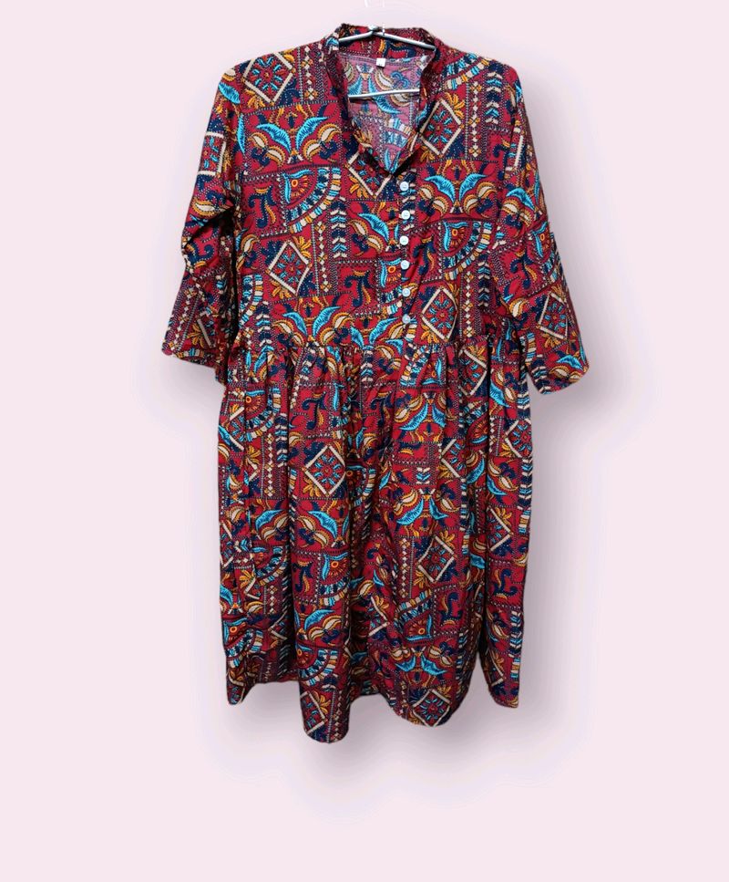 Multicolor front Slit Kurti Printed