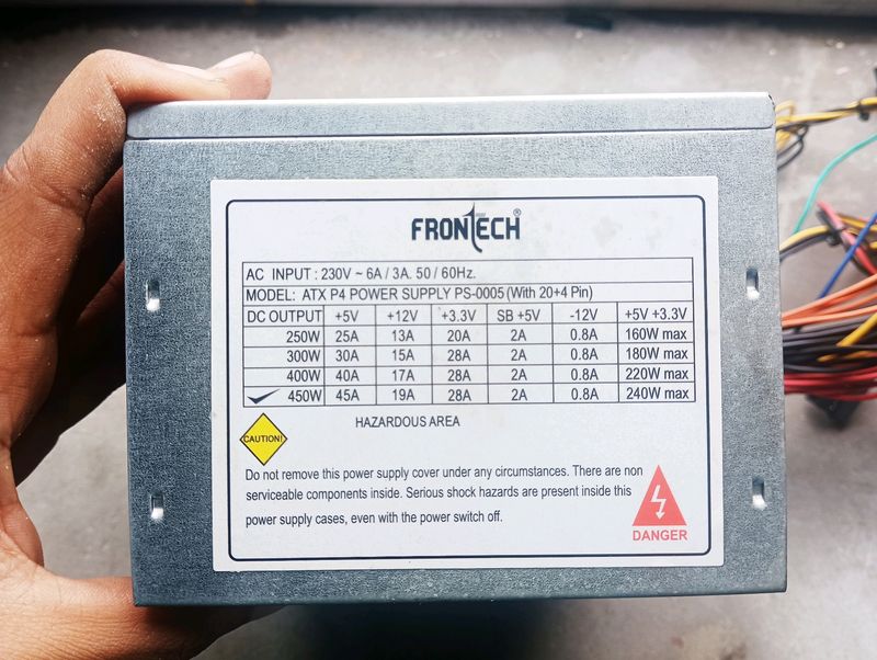 Frontech 450W Power Supply