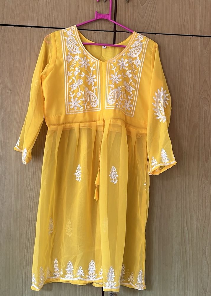 Yellow Transparent Kurti