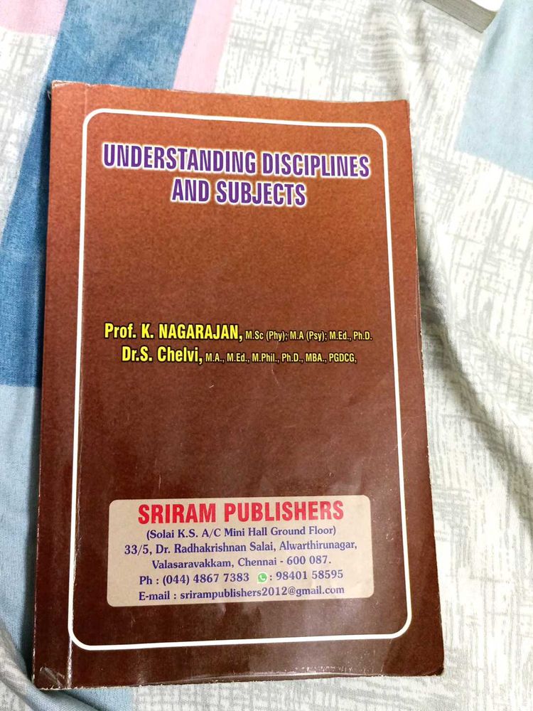 B. Ed Book Understanding Discipline And Subjects☺