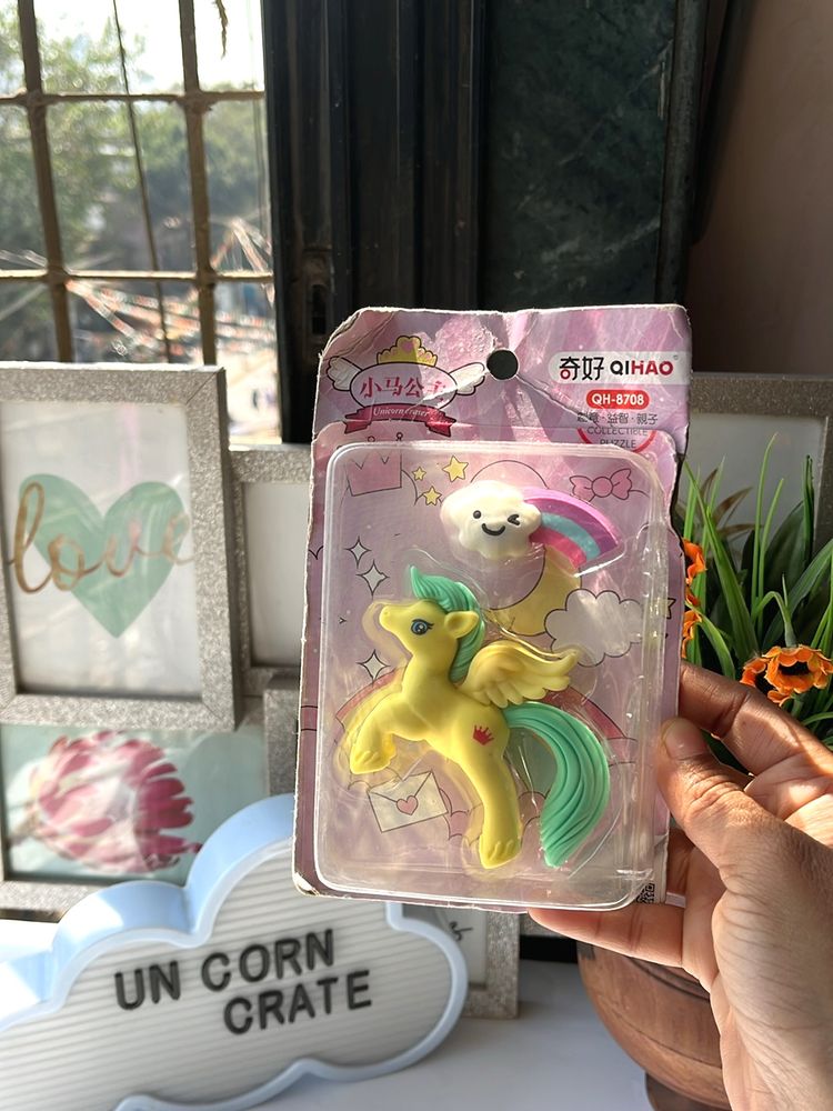 Unicorn Rainbow 🌈 Erasers - Yellow