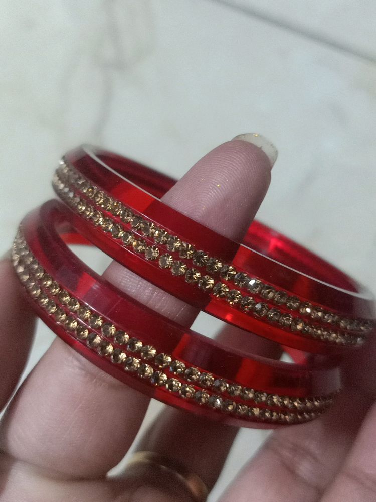 Stylish Beautiful Red Kada 2pc NEW