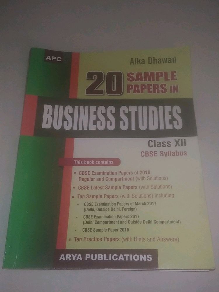 Class - 12 CBSE  Business Studies Sample Book