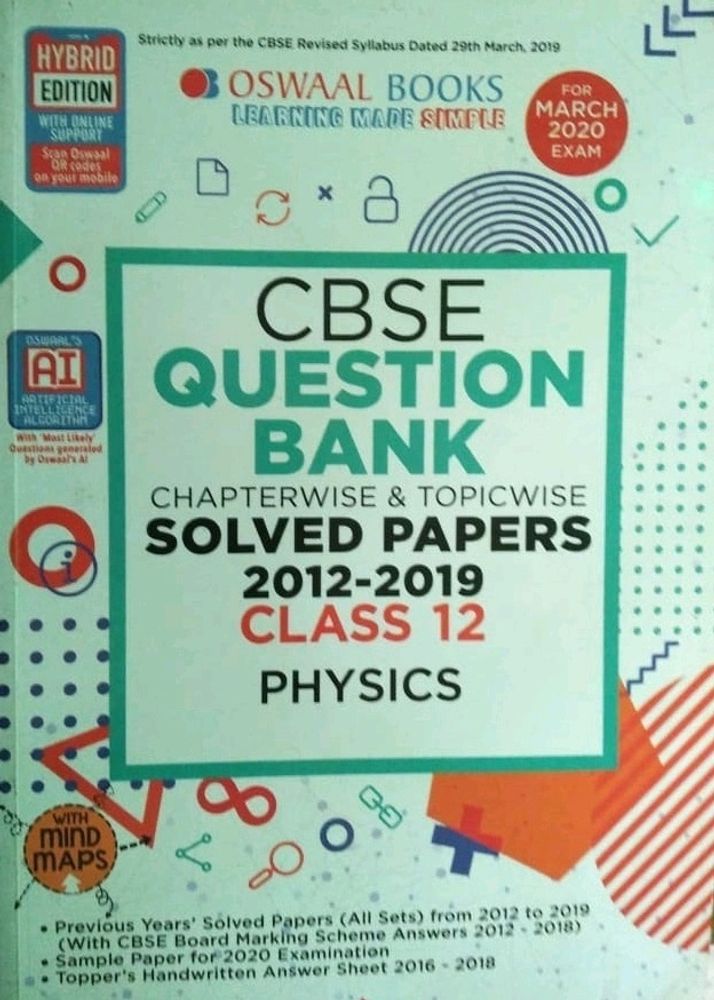 🛑NewClass 12 Physics Oswaal Question Bank