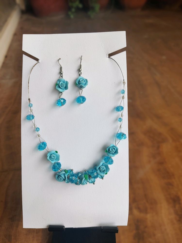 Beautiful Sky Blue Colour Jewellery Set