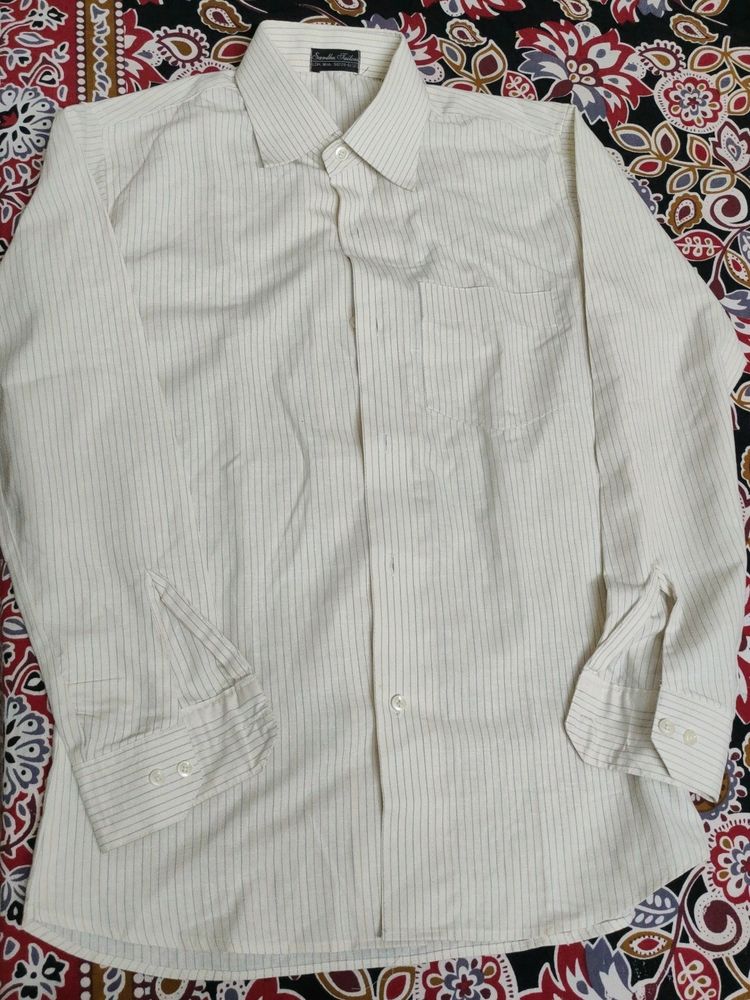 Lining Shirt Cream Colour