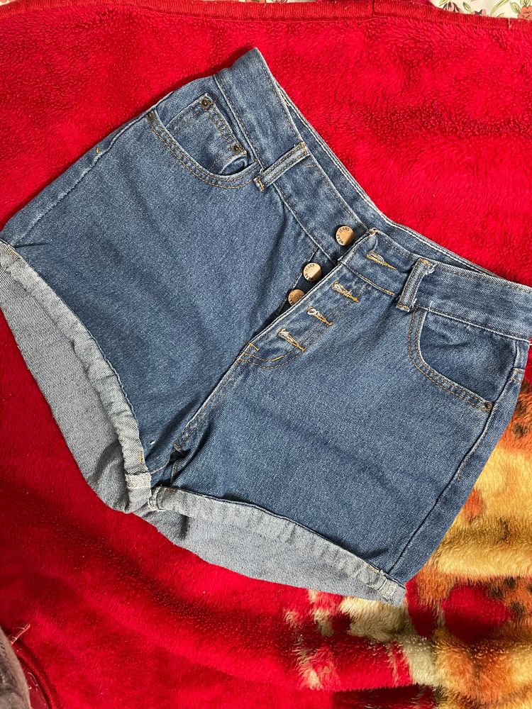 High Waist Denim Shorts