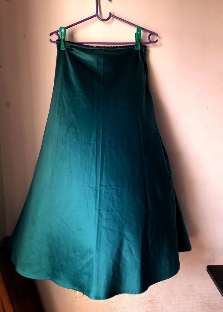 ZARA Bottle Green Long Party Wear Skirt