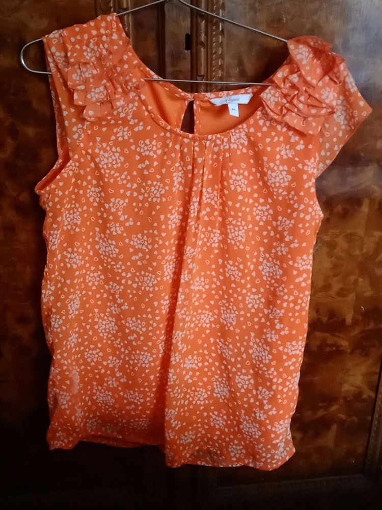 Girls Orange Colour Top