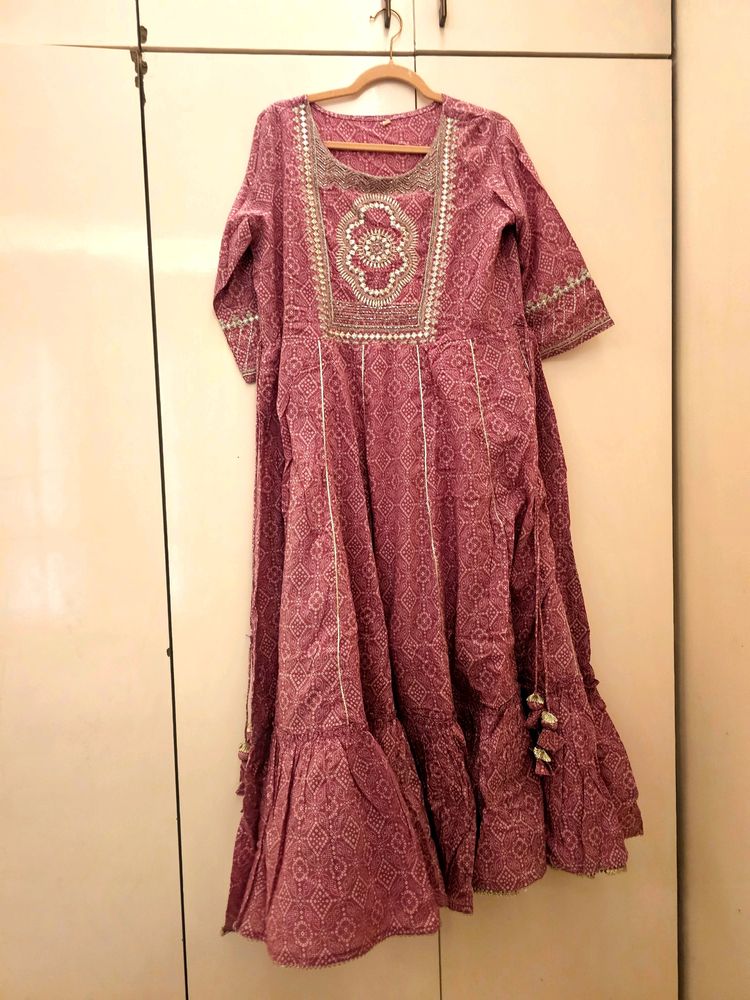 Onion Colour Ethnic Gown