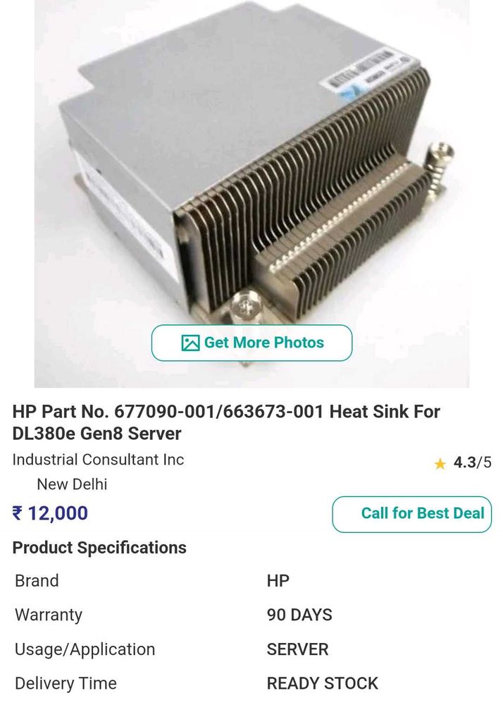 Hp HeAt Sink for Server