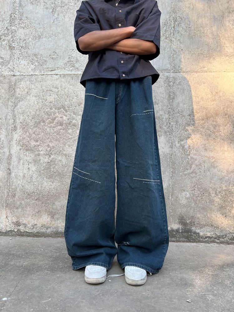 Super baggy Embroidered Denims